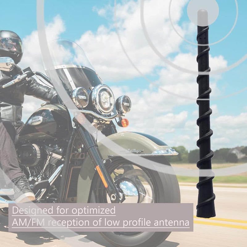 Jamscar Jamcar Short Motorcycle Antenna for Harley Davidson Accessories Tour Electra Road Street Glide Trike Ultra Classic CVO 1989-2025, 7" Rubber Antenna Replacement for Reception - Image 3